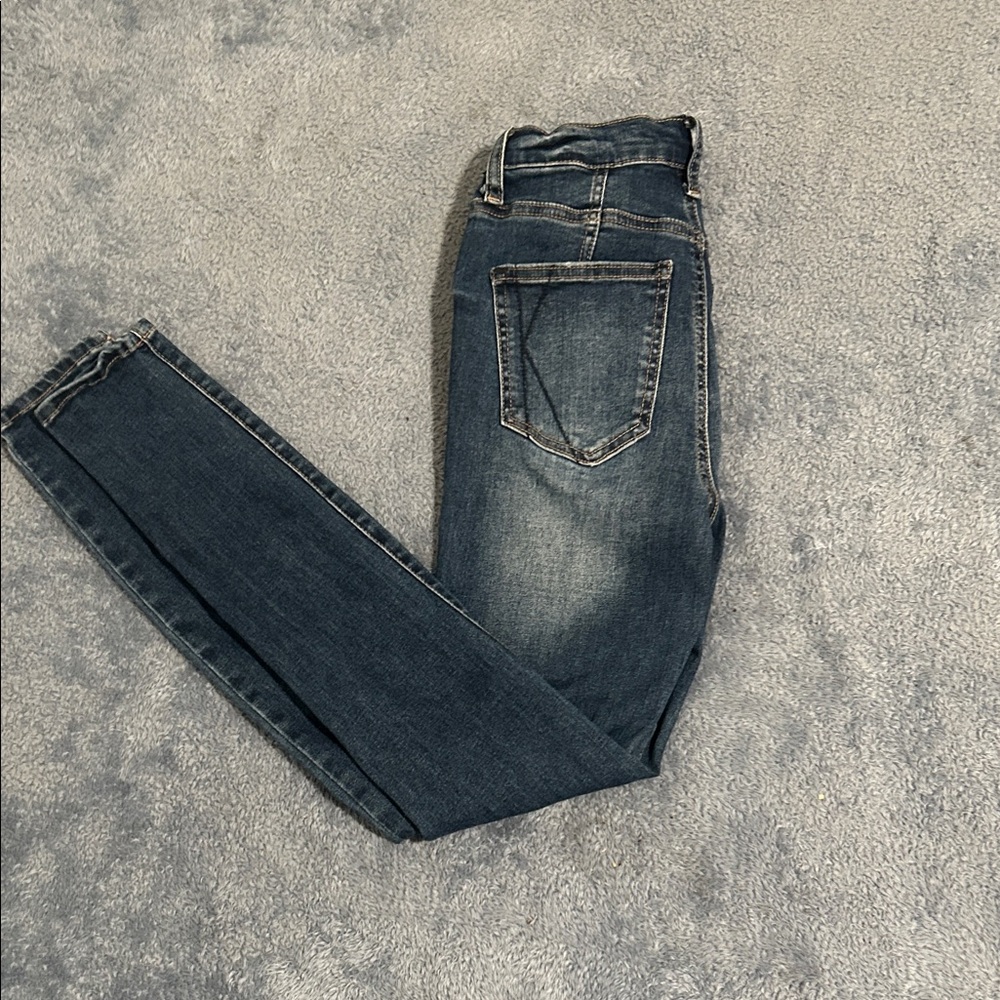 Kendall & Kylie Dark Blue Distressed Skinny Jeans - Picture 2 of 6